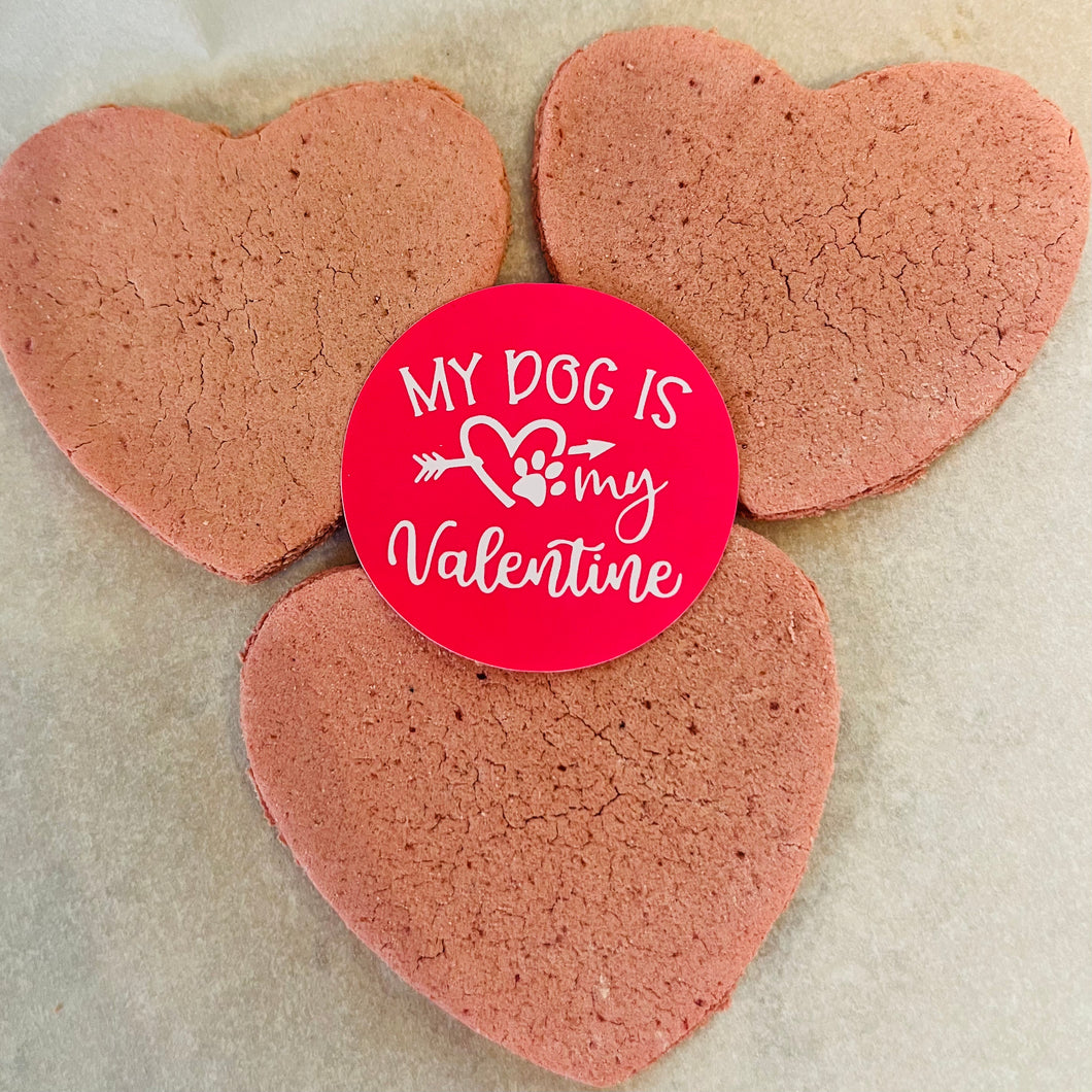 My Dog is My Valentine Heart Cookies